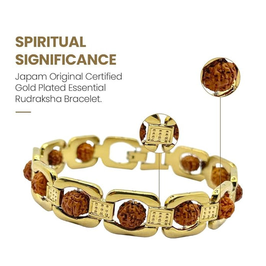 Modern Stylish Gold Plated Rudraksha Bracelet