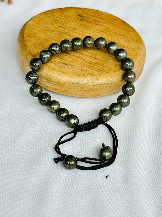 Attract Money, Success, Name & Fame: Pyrite Thread Bracelet - Abhimantrit Certified