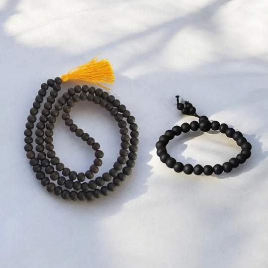 Original Karungali Malai 108-Beads & Karungali Malai Bracelet Combo with Govt. Certification